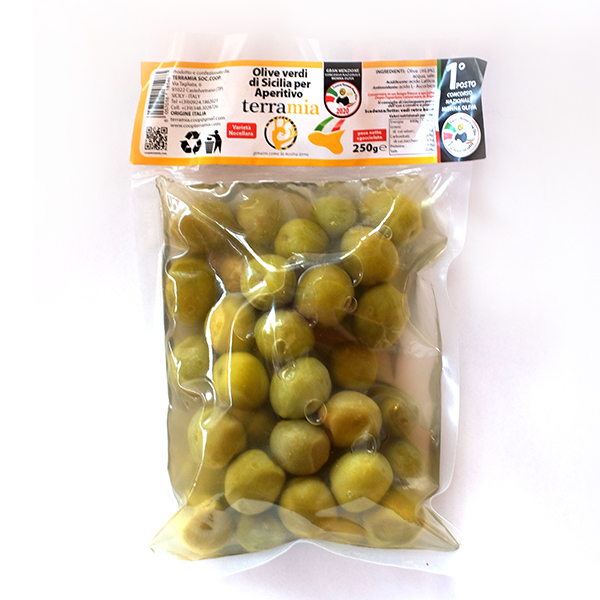Žaliosios Sicilijos alyvuogės aperityvui ir užkandžiams 250 g